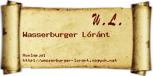 Wasserburger Lóránt névjegykártya