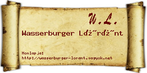 Wasserburger Lóránt névjegykártya