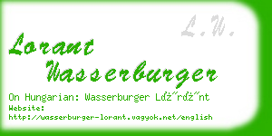 lorant wasserburger business card